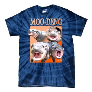 Orange Moo Deng Meme Hippo Tie-Dye T-Shirt