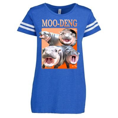 Orange Moo Deng Meme Hippo Enza Ladies Jersey Football T-Shirt