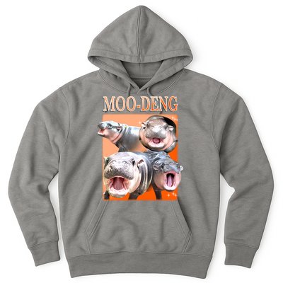 Orange Moo Deng Meme Hippo Hoodie