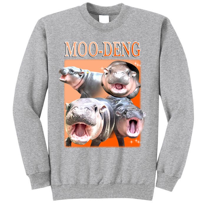 Orange Moo Deng Meme Hippo Sweatshirt