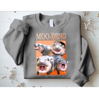 Orange Moo Deng Meme Hippo Sweatshirt