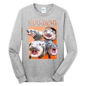 Orange Moo Deng Meme Hippo Tall Long Sleeve T-Shirt