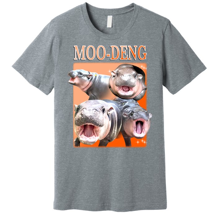 Orange Moo Deng Meme Hippo Premium T-Shirt