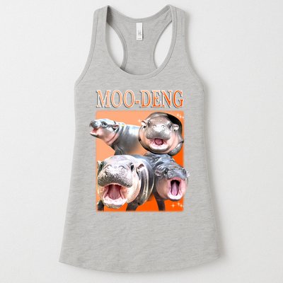 Orange Moo Deng Meme Hippo Womens Tank Top
