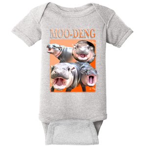 Orange Moo Deng Meme Hippo Baby Bodysuit