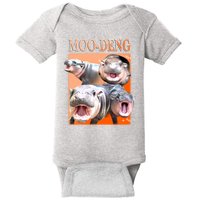 Orange Moo Deng Meme Hippo Baby Bodysuit