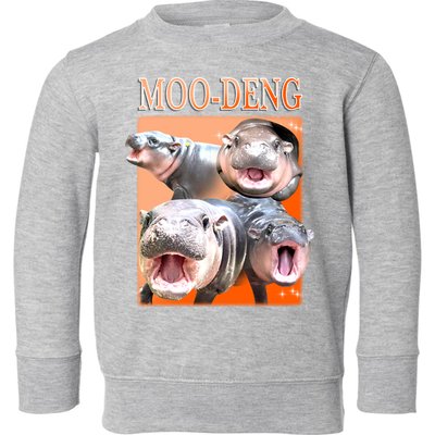Orange Moo Deng Meme Hippo Toddler Sweatshirt