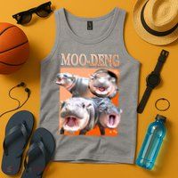 Orange Moo Deng Meme Hippo Tank Top
