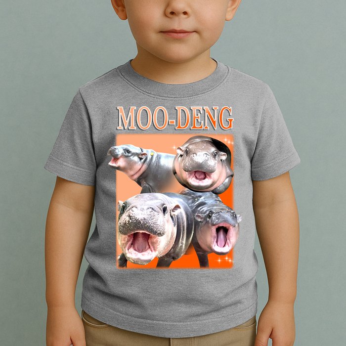 Orange Moo Deng Meme Hippo Toddler T-Shirt