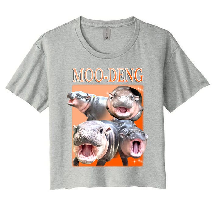 Orange Moo Deng Meme Hippo Crop Top