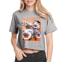 Orange Moo Deng Meme Hippo Crop Top