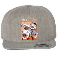 Orange Moo Deng Meme Hippo Wool Snapback Cap