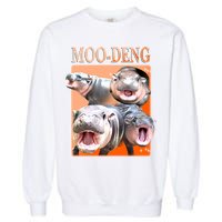 Orange Moo Deng Meme Hippo Garment-Dyed Sweatshirt
