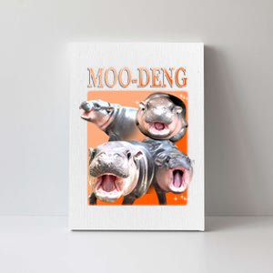 Orange Moo Deng Meme Hippo Canvas