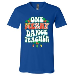 One Merry Dance Teacher Christmas Xmas Dancing Gift V-Neck T-Shirt