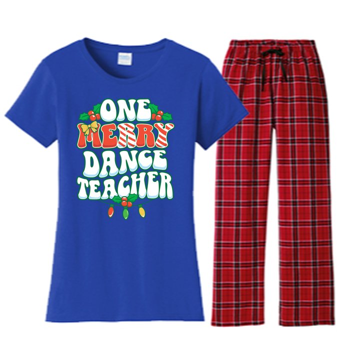 One Merry Dance Teacher Christmas Xmas Dancing Gift Women's Flannel Pajama Set