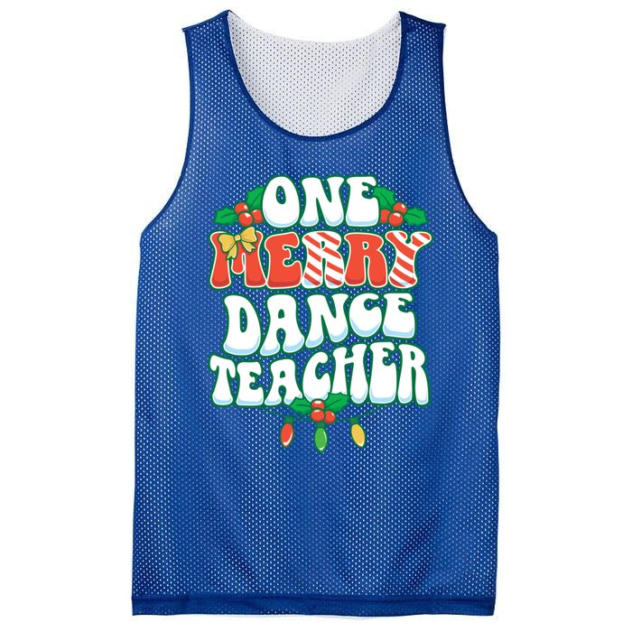 One Merry Dance Teacher Christmas Xmas Dancing Gift Mesh Reversible Basketball Jersey Tank