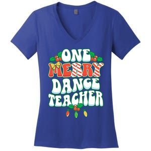 One Merry Dance Teacher Christmas Xmas Dancing Gift Women's V-Neck T-Shirt