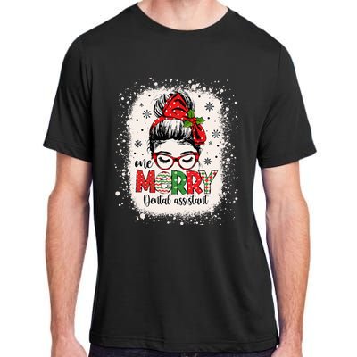 One Merry Dental Assistant Messy Bun Dental Nurse Christmas Adult ChromaSoft Performance T-Shirt