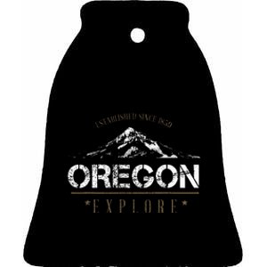 Oregon Mountain Explore Oregon Ceramic Bell Ornament