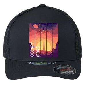 Occupy Mars Elon Musk Spacex Space Landscape Astronaut Planets Stars Flexfit Unipanel Trucker Cap