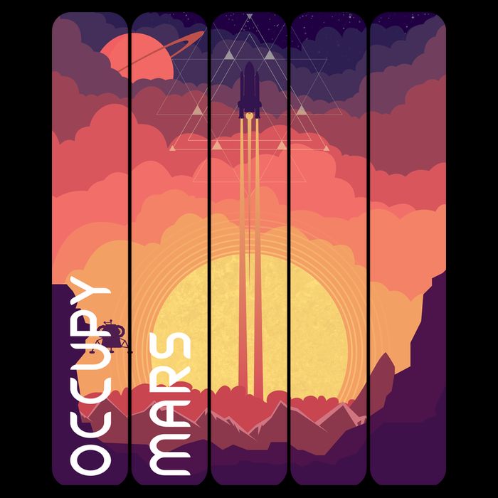 Occupy Mars Elon Musk Spacex Space Landscape Astronaut Planets Stars Drawstring Bag