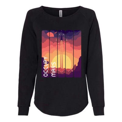 Occupy Mars Elon Musk Spacex Space Landscape Astronaut Planets Stars Womens California Wash Sweatshirt