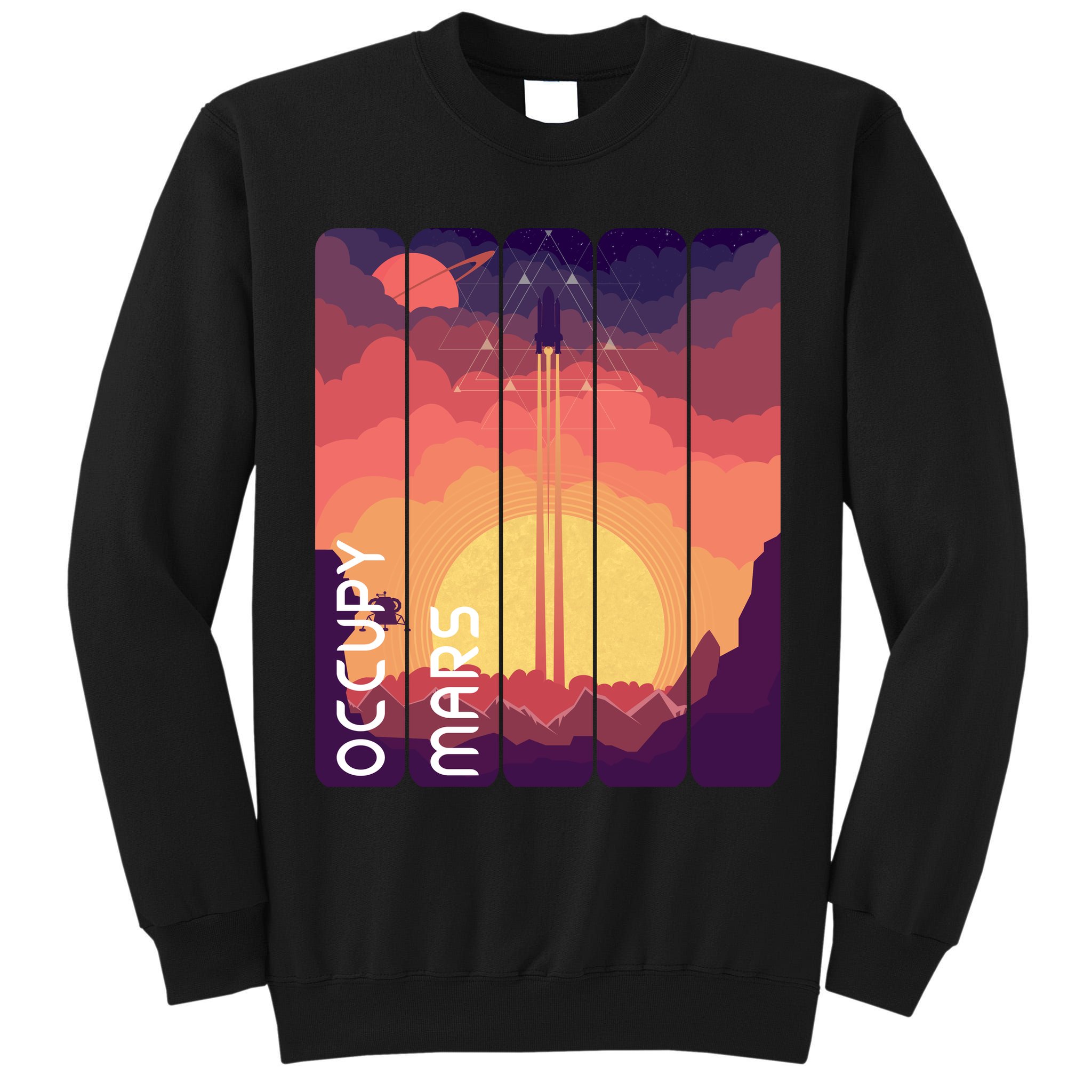 Occupy Mars Elon Musk Spacex Space Landscape Astronaut Planets Stars Tall Sweatshirt