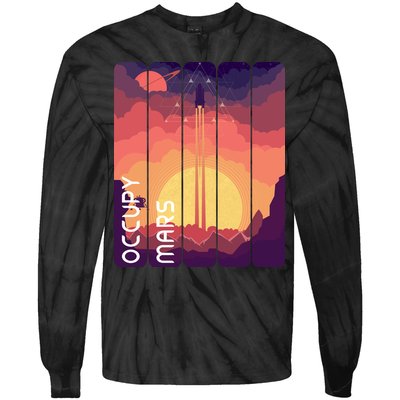 Occupy Mars Elon Musk Spacex Space Landscape Astronaut Planets Stars Tie-Dye Long Sleeve Shirt