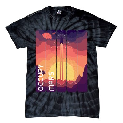 Occupy Mars Elon Musk Spacex Space Landscape Astronaut Planets Stars Tie-Dye T-Shirt