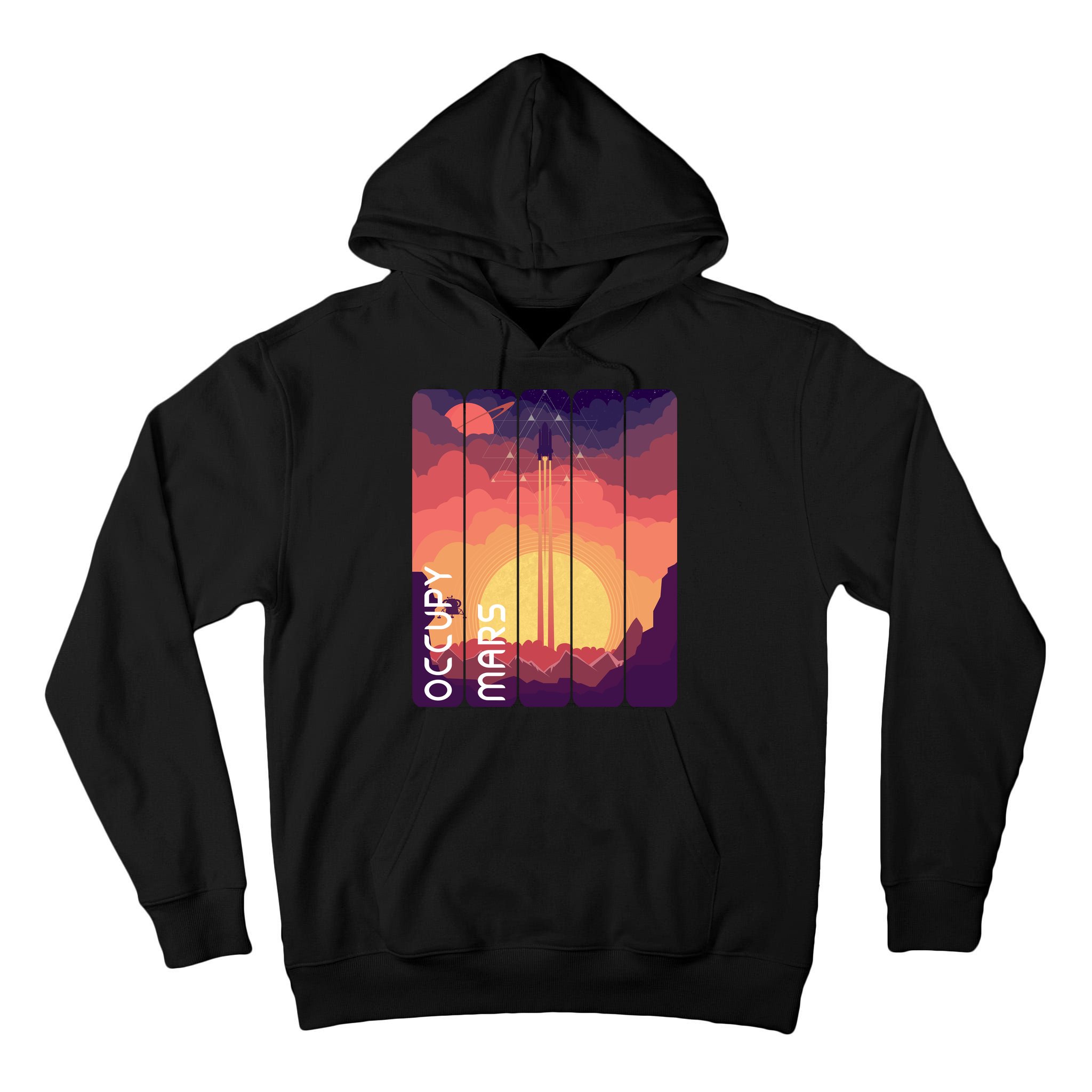 Occupy Mars Elon Musk Spacex Space Landscape Astronaut Planets Stars Tall Hoodie