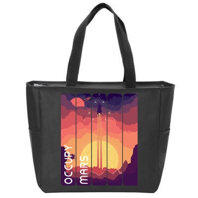 Occupy Mars Elon Musk Spacex Space Landscape Astronaut Planets Stars Zip Tote Bag