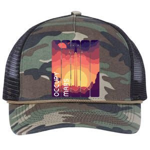 Occupy Mars Elon Musk Spacex Space Landscape Astronaut Planets Stars Retro Rope Trucker Hat Cap