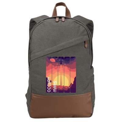 Occupy Mars Elon Musk Spacex Space Landscape Astronaut Planets Stars Cotton Canvas Backpack