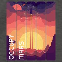 Occupy Mars Elon Musk Spacex Space Landscape Astronaut Planets Stars Vector Backpack