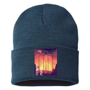 Occupy Mars Elon Musk Spacex Space Landscape Astronaut Planets Stars Sustainable Knit Beanie