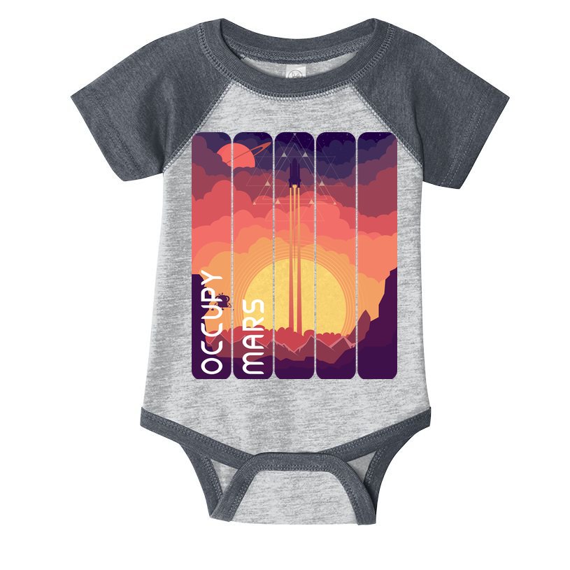 Occupy Mars Elon Musk Spacex Space Landscape Astronaut Planets Stars Infant Baby Jersey Bodysuit