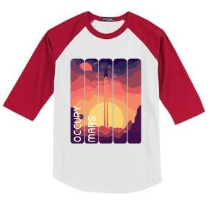 Occupy Mars Elon Musk Spacex Space Landscape Astronaut Planets Stars Kids Colorblock Raglan Jersey