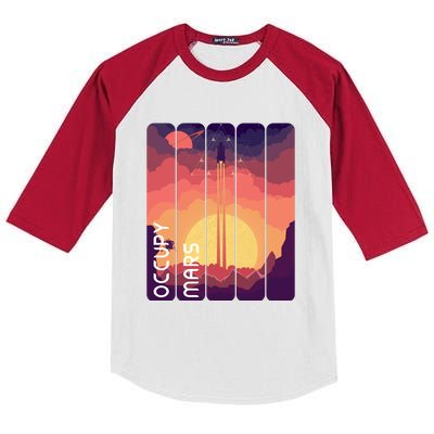 Occupy Mars Elon Musk Spacex Space Landscape Astronaut Planets Stars Kids Colorblock Raglan Jersey