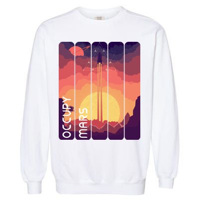 Occupy Mars Elon Musk Spacex Space Landscape Astronaut Planets Stars Garment-Dyed Sweatshirt