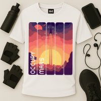 Occupy Mars Elon Musk Spacex Space Landscape Astronaut Planets Stars Cooling Performance Crew T-Shirt