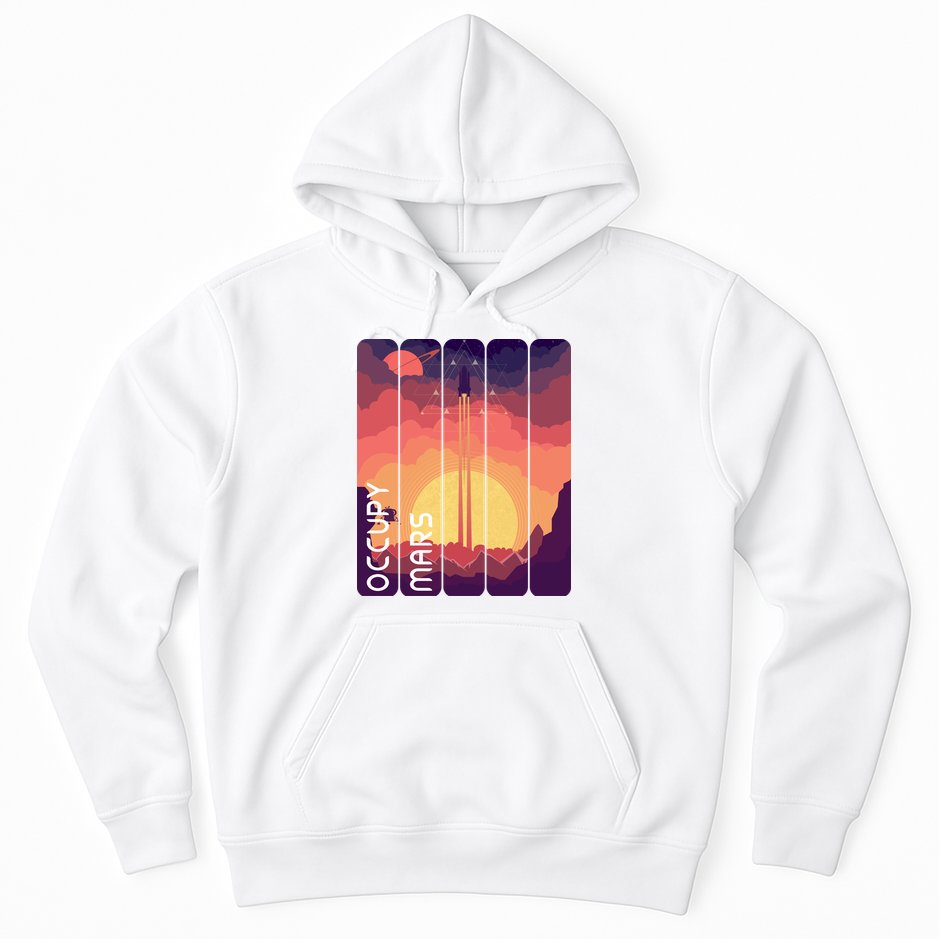 Occupy Mars Elon Musk Spacex Space Landscape Astronaut Planets Stars Hoodie