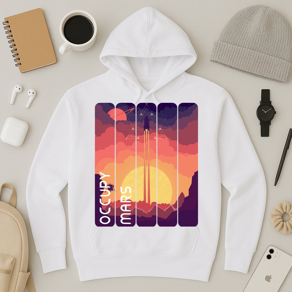Occupy Mars Elon Musk Spacex Space Landscape Astronaut Planets Stars Hoodie
