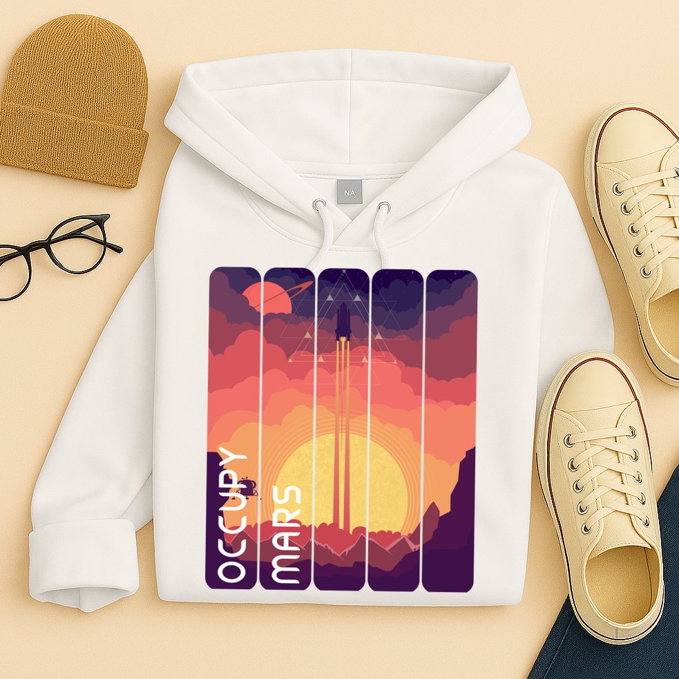 Occupy Mars Elon Musk Spacex Space Landscape Astronaut Planets Stars Hoodie