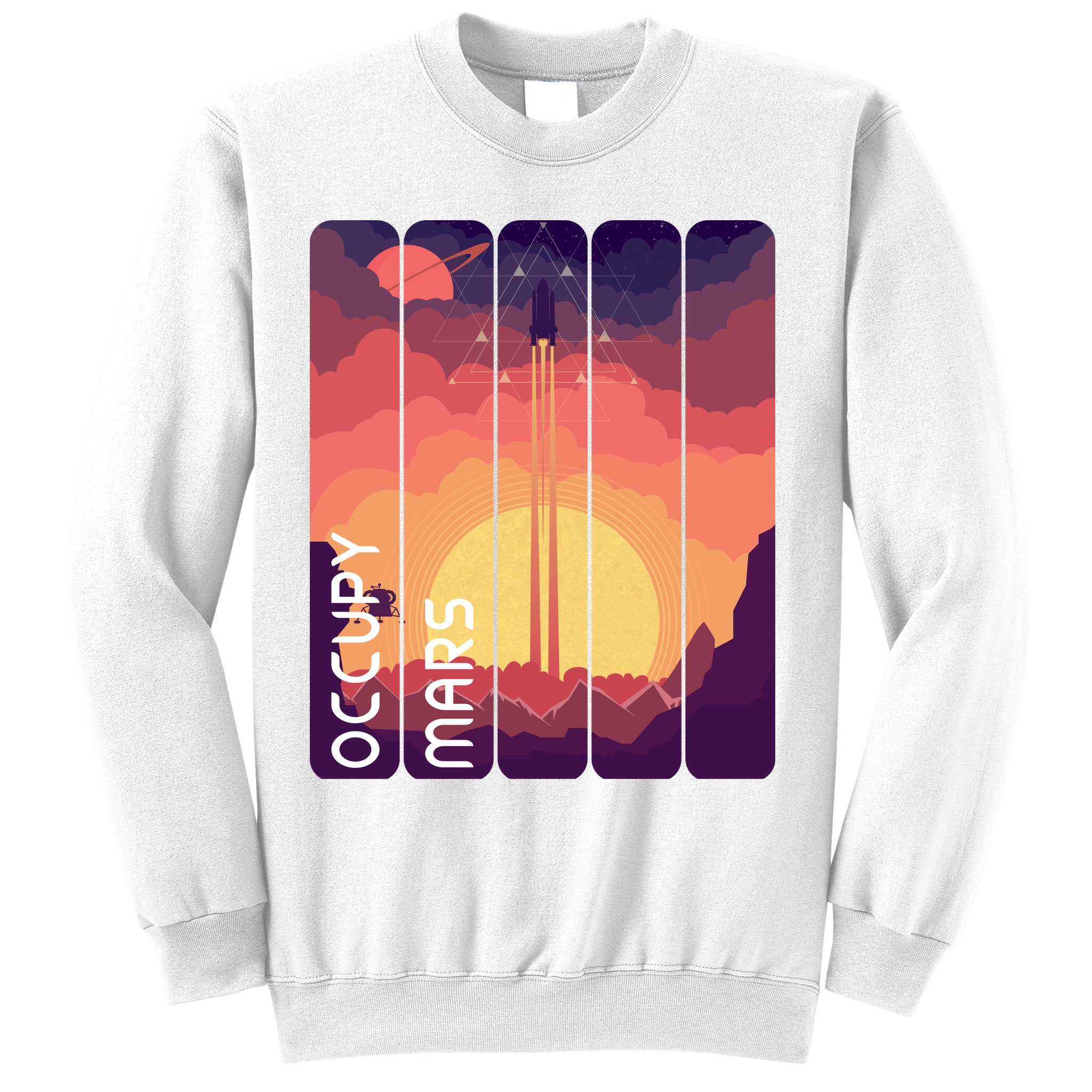 Occupy Mars Elon Musk Spacex Space Landscape Astronaut Planets Stars Sweatshirt