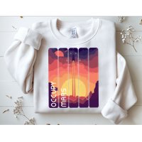 Occupy Mars Elon Musk Spacex Space Landscape Astronaut Planets Stars Sweatshirt
