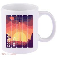 Occupy Mars Elon Musk Spacex Space Landscape Astronaut Planets Stars 11oz C Handle Ceramic Mug