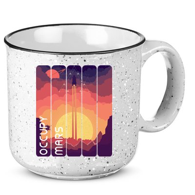 Occupy Mars Elon Musk Spacex Space Landscape Astronaut Planets Stars 15oz Campfire Ceramic Mug
