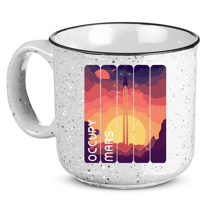 Occupy Mars Elon Musk Spacex Space Landscape Astronaut Planets Stars 15oz Campfire Ceramic Mug