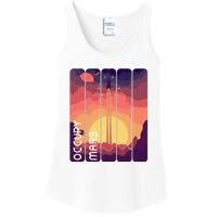 Occupy Mars Elon Musk Spacex Space Landscape Astronaut Planets Stars Ladies Essential Tank